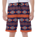 Blue And Orange Southwestern Print Men's Beach Shorts