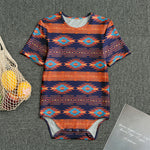 Blue And Orange Southwestern Print Men's Bodysuit