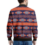 Blue And Orange Southwestern Print Men's Bomber Jacket