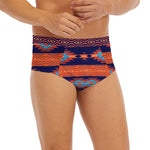 Blue And Orange Southwestern Print Men's Briefs
