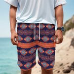 Blue And Orange Southwestern Print Men's Cargo Shorts