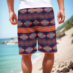 Blue And Orange Southwestern Print Men's Cargo Shorts