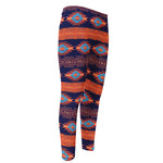 Blue And Orange Southwestern Print Men's Compression Pants