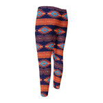 Blue And Orange Southwestern Print Men's Compression Pants