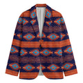 Blue And Orange Southwestern Print Men's Cotton Blazer