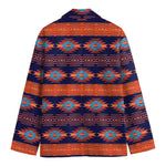 Blue And Orange Southwestern Print Men's Cotton Blazer