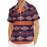 Blue And Orange Southwestern Print Men's Deep V-Neck Shirt