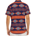 Blue And Orange Southwestern Print Men's Deep V-Neck Shirt