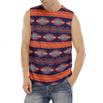 Blue And Orange Southwestern Print Men's Fitness Tank Top