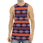 Blue And Orange Southwestern Print Men's Muscle Tank Top