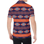 Blue And Orange Southwestern Print Men's Shirt