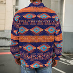 Blue And Orange Southwestern Print Men's Shirt Jacket