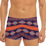 Blue And Orange Southwestern Print Men's Short Boxer Briefs