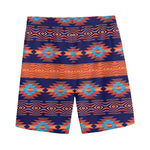 Blue And Orange Southwestern Print Men's Sports Shorts