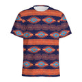 Blue And Orange Southwestern Print Men's Athletic T-Shirt