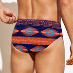 Blue And Orange Southwestern Print Men's Swim Briefs