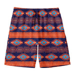 Blue And Orange Southwestern Print Men's Swim Trunks
