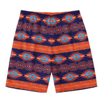 Blue And Orange Southwestern Print Men's Swim Trunks
