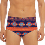 Blue And Orange Southwestern Print Men's Triangle Swim Briefs