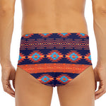 Blue And Orange Southwestern Print Men's Triangle Swim Briefs