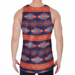 Blue And Orange Southwestern Print Men's Velvet Tank Top