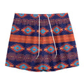 Blue And Orange Southwestern Print Mesh Shorts