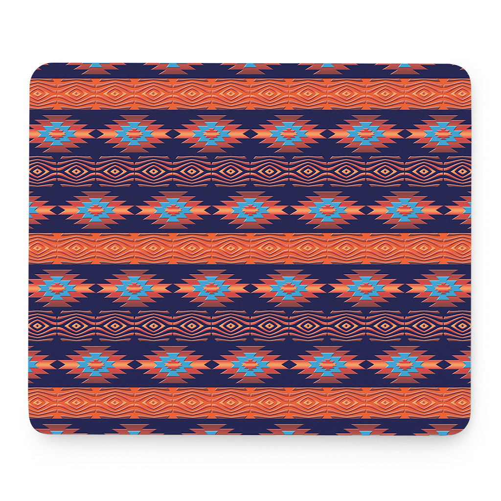 Blue And Orange Southwestern Print Mouse Pad