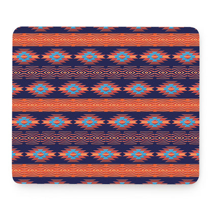 Blue And Orange Southwestern Print Mouse Pad