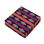 Blue And Orange Southwestern Print Outdoor Seat Cushion Cover