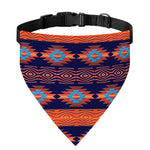 Blue And Orange Southwestern Print Over The Collar Dog Bandana