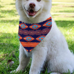 Blue And Orange Southwestern Print Over The Collar Dog Bandana