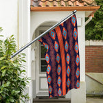 Blue And Orange Southwestern Print Polyester Flag