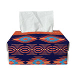 Blue And Orange Southwestern Print Rectangle Tissue Box Cover