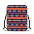 Blue And Orange Southwestern Print Rectangular Crossbody Bag