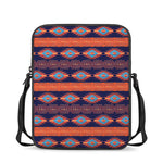 Blue And Orange Southwestern Print Rectangular Crossbody Bag