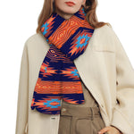 Blue And Orange Southwestern Print Scarf