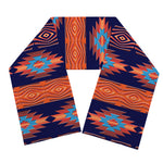 Blue And Orange Southwestern Print Scarf