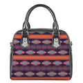 Blue And Orange Southwestern Print Shoulder Handbag