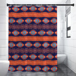Blue And Orange Southwestern Print Shower Curtain