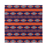 Blue And Orange Southwestern Print Silk Bandana