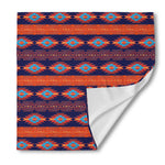 Blue And Orange Southwestern Print Silk Bandana