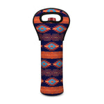 Blue And Orange Southwestern Print Single Neoprene Wine Tote