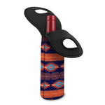 Blue And Orange Southwestern Print Single Neoprene Wine Tote
