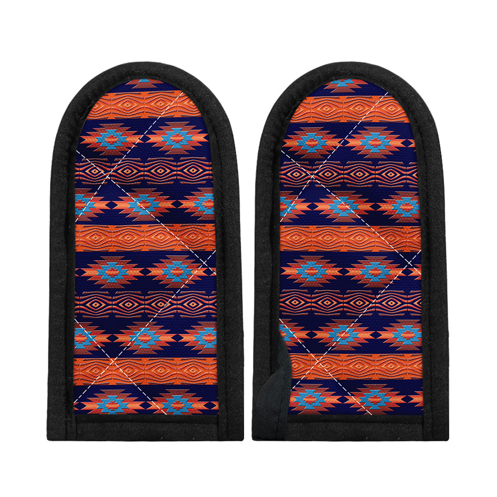 Blue And Orange Southwestern Print Skillet Handle Cover