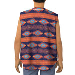 Blue And Orange Southwestern Print Sleeveless Baseball Jersey