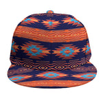Blue And Orange Southwestern Print Snapback Cap
