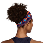 Blue And Orange Southwestern Print Sports Headband
