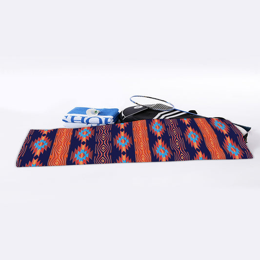 Blue And Orange Southwestern Print Sports Towel