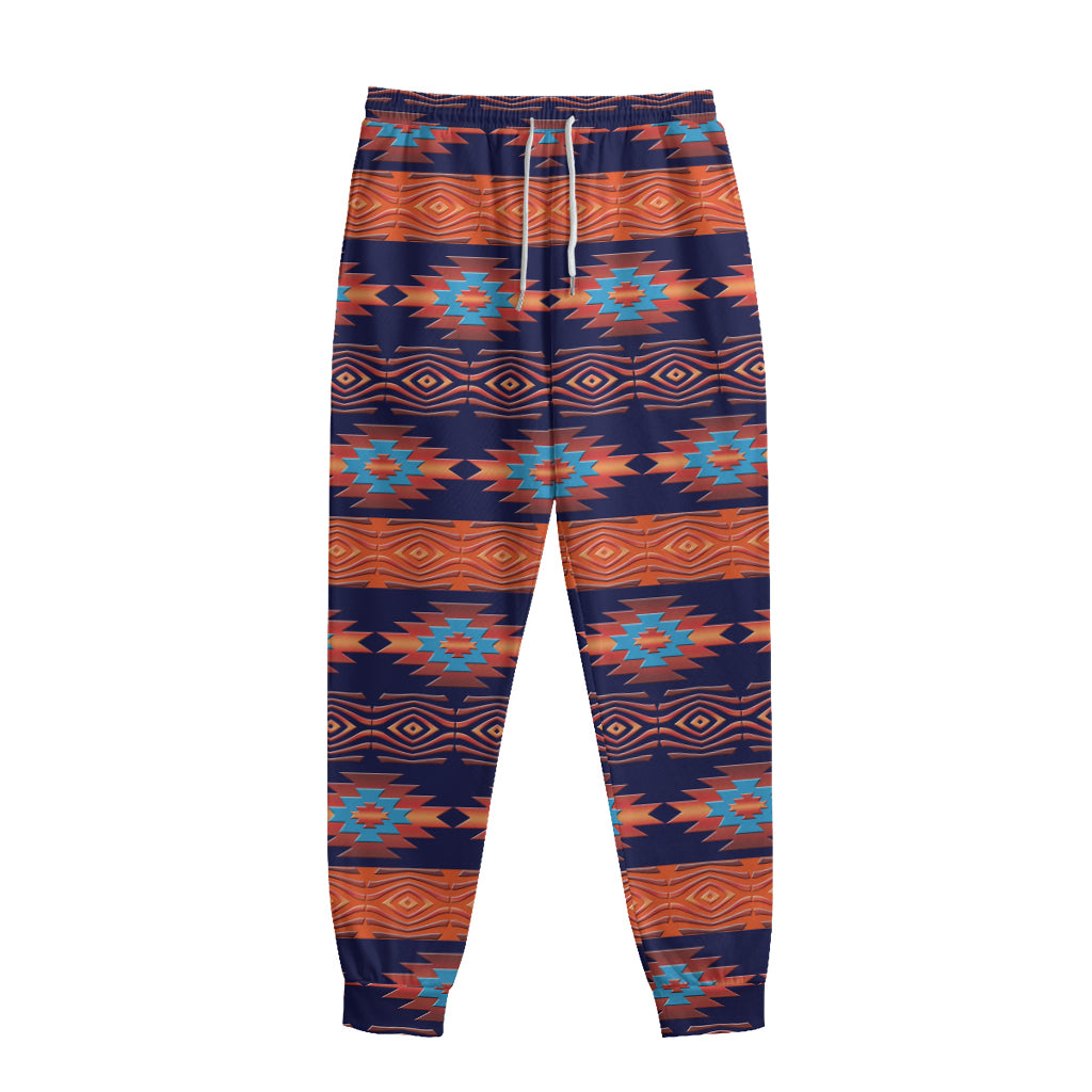 Blue And Orange Southwestern Print Sweatpants