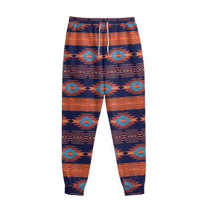 Blue And Orange Southwestern Print Sweatpants